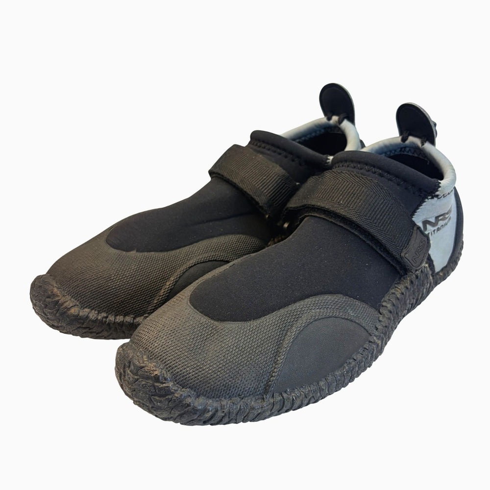 NRS Titanium Kicker Wetshoes Black Gray Neoprene Water Shoes Mens 13 Kayak Raft